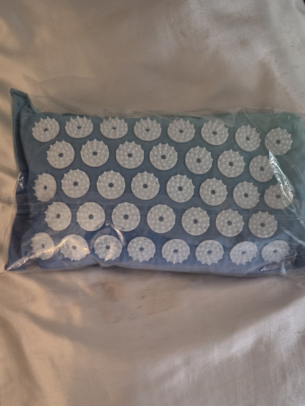 Blue Acupressure Pillow for Neck and Back - Relief & Relaxation